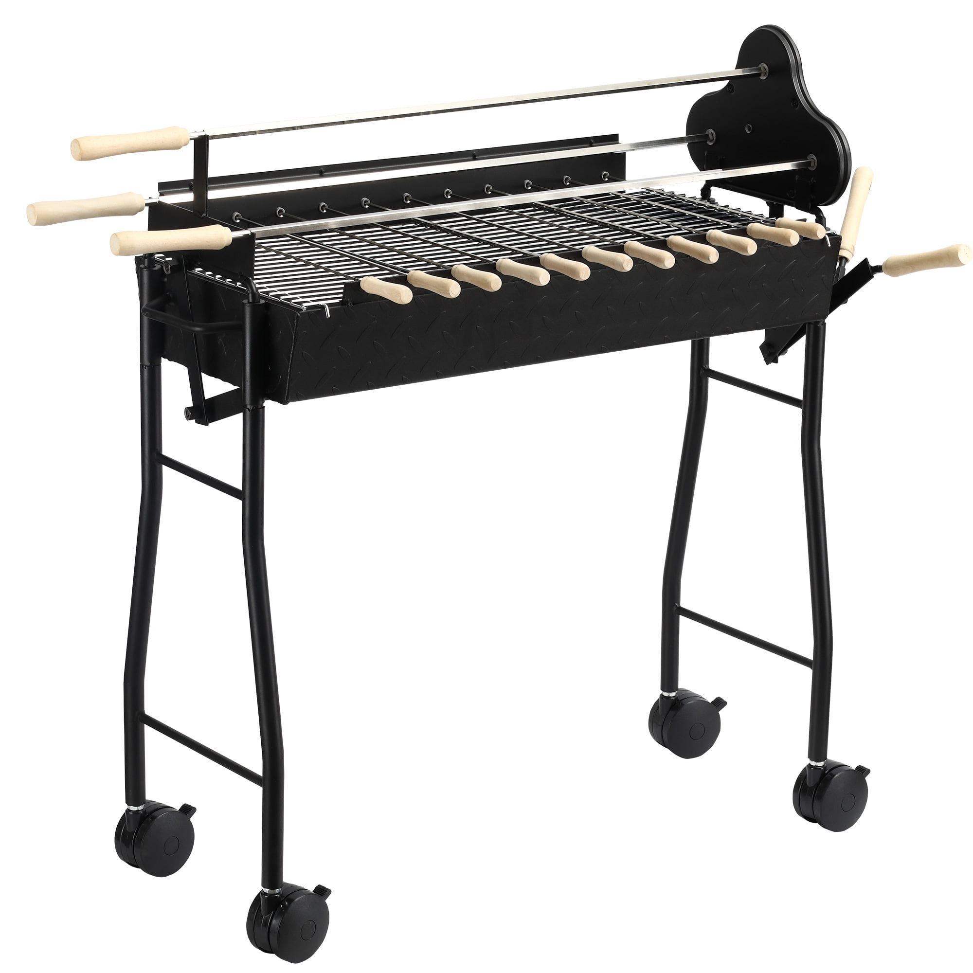  Bruntmor Heavy Duty Pre-Seasoned Cast Iron Portable Grill,  14x12 Grilling Surface, Outdoor Hibachi-Charcoal Grill, Tabletop Charcoal  Rectangle BBQ Portable Grill Stove : Patio, Lawn & Garden