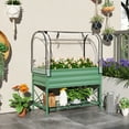 thumbnail image 1 of Outsunny Raised Garden Bed with Cover and Storage Shelf, Rectangular Metal Elevated Planter Box with Legs and Bed Liner, Green, 1 of 9