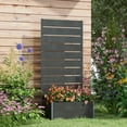 thumbnail image 1 of Outsunny Raised Garden Bed with Trellis for Climbing Plants, Planter Box with Drain Gap, Outdoor Trellis Planter, 28.25" x 15" x 59", Black, 1 of 9