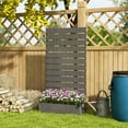 thumbnail image 1 of Outsunny Raised Garden Bed with Trellis for Climbing Plants & Vines, Dark Gray, 1 of 9