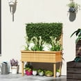 thumbnail image 1 of Outsunny Raised Garden Bed with Trellis for Climbing Plants, Wood Planter with Legs, Drainage Holes & Filter, Natural Wood, 1 of 9