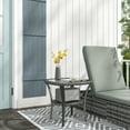 thumbnail image 1 of Outsunny Rattan Coffee Table with Storage Shelf, Hand-Woven Wicker Outdoor Side Table with Water-Ripple Glass Top, Mix Gray, 1 of 9