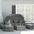thumbnail image 1 of Outsunny Rattan Patio Furniture Set with Chairs Table 4 Pieces Gray, 1 of 10