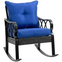 Outsunny Rattan Rock Chair with Ergonomic Design, Indoor&Outdoor Aluminum