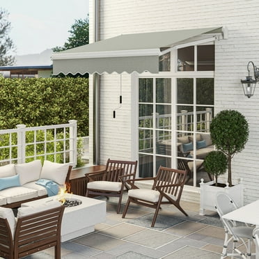 Outsunny 98.4" x 78.75" Manually Retractable Patio Awning