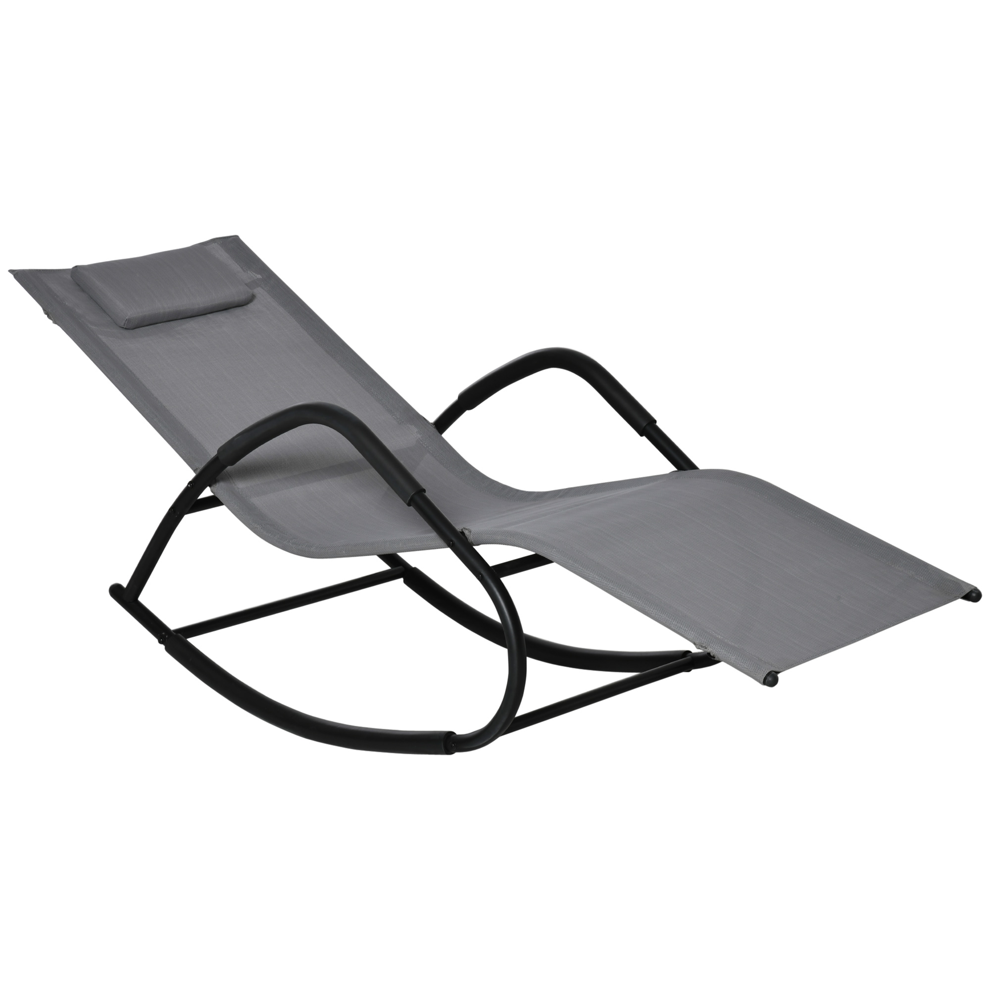 Outsunny Rocking Chair for Sunbathing, Lawn, Garden or Pool, Gray - image 1 of 9