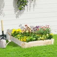 thumbnail image 1 of Outsunny 39'' x 39'' Screwless Raised Garden Bed, Wooden Planter Box, Easy DIY Herb Garden for Vegetable Flower Herb Outdoor Lawn Yard Patio, 1 of 9