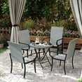 thumbnail image 1 of Outsunny Set of 4 Outdoor Wicker Dining Chairs, All-Weather Rattan Armchairs with Armrests, Steel Frame, High Back and Deep Seating, Gray, 1 of 9