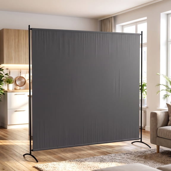 Outsunny Single Panel Outdoor Privacy Screen, 5.9FT Tall Room Divider with UPF30+ Protection, Outdoor Freestanding Privacy Panel Partition, Dark Gray