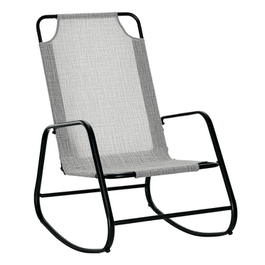 Outsunny Sling Fabric Rocking Chair with Quick-Drying Seat, Grey