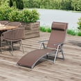 thumbnail image 1 of Outsunny Outdoor Folding Chaise Lounge Chair, Portable Lightweight Reclining Sun Lounger with 7-Position Adjustable Backrest & Pillow, Brown, 1 of 8