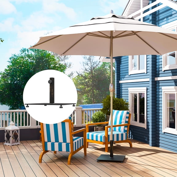 Outsunny Square Patio Umbrella Base, 29 lbs Metal Umbrella Stand Base with Adjustable Pads, Patio Umbrella Holder for 1.5"/1.9" Poles, Bronze