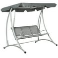 thumbnail image 1 of Outsunny Steel Freestanding Chair Porch Swings with Canopy, Light Gray, 1 of 9