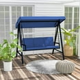 thumbnail image 1 of Outsunny Steel Porch Swing with Canopy, Blue, 1 of 10