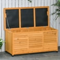 thumbnail image 1 of Outsunny 75 Gallon Wooden Deck Box, Outdoor Storage Container with Aerating Gap & Weather-Fighting Finish, Yellow, 1 of 10