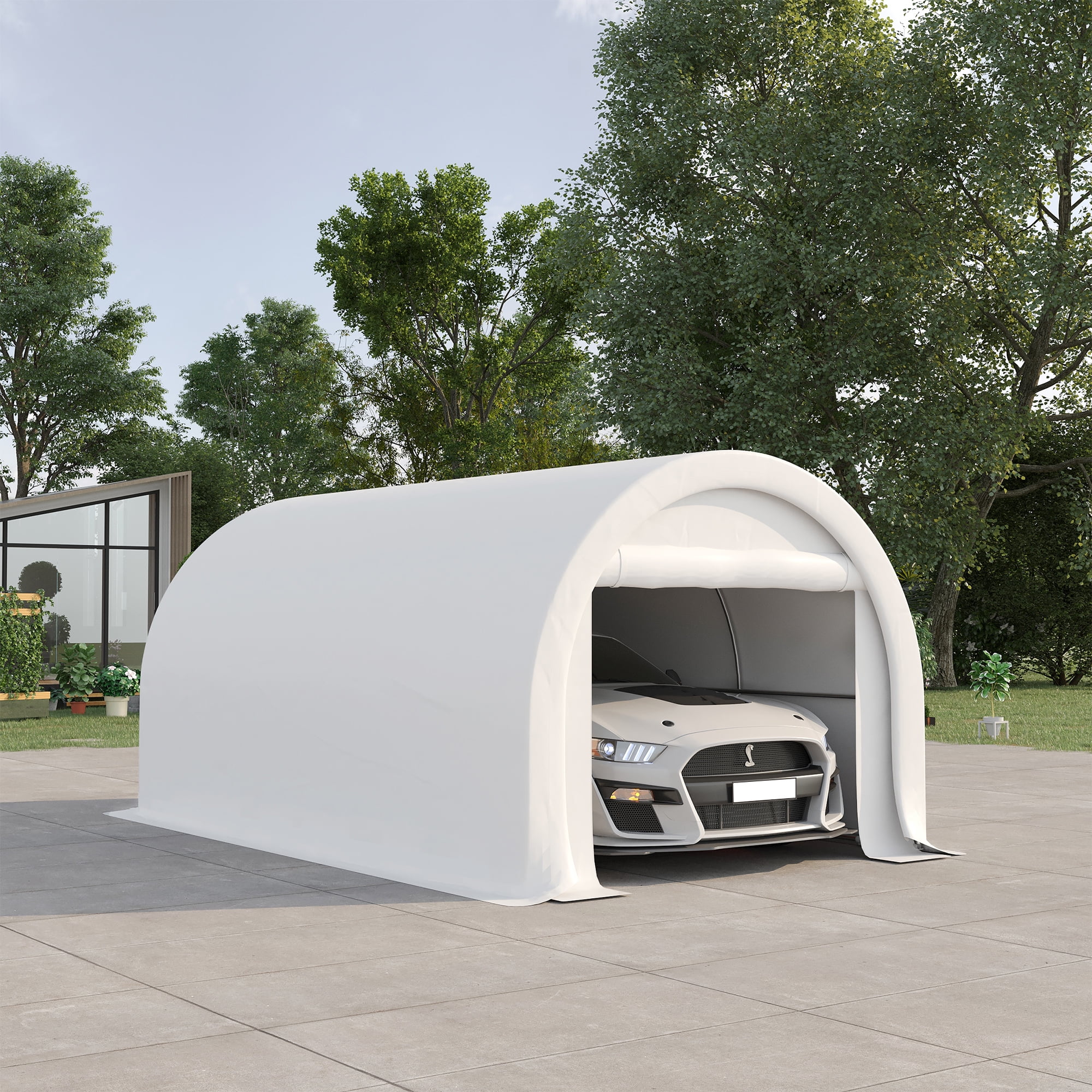 Outsunny Storage Tent 10’ x 16’ x 0’ White Carport