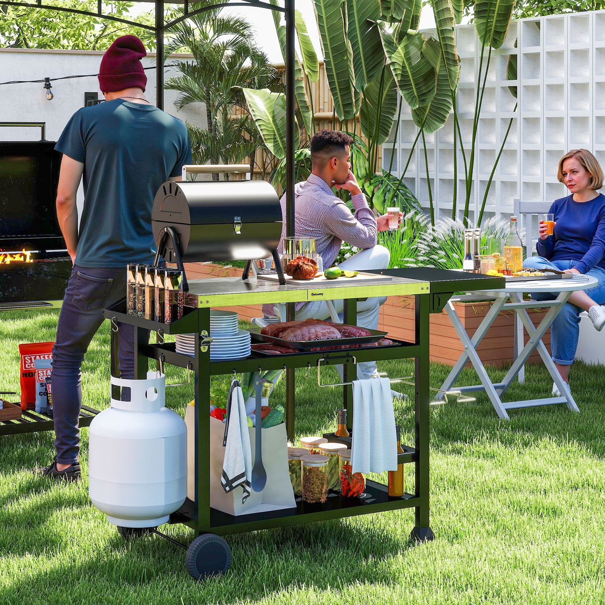 TORVA Outdoor Prep Grill Carts, 303 Stainless Steel