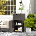 thumbnail image 1 of Outsunny Outdoor Towel Rack for Pool w/ Drawer & Cabinet, Dark Brown, 1 of 9