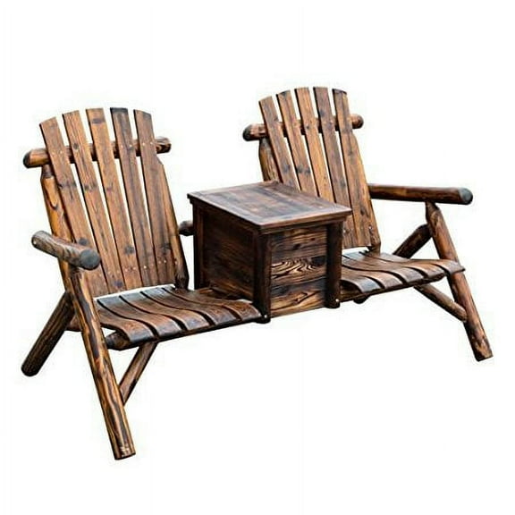 Outsunny Weather Resistant Fir Wood Adirondack Chair - Rustic Brown