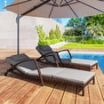thumbnail image 1 of Outsunny Wicker Chaise Lounge Chair Set of 2, Outdoor Lounge Chair with 5 Adjustable Backrest, Wheels, Cushion for Poolside, Garden, Backyard, Gray, 1 of 10