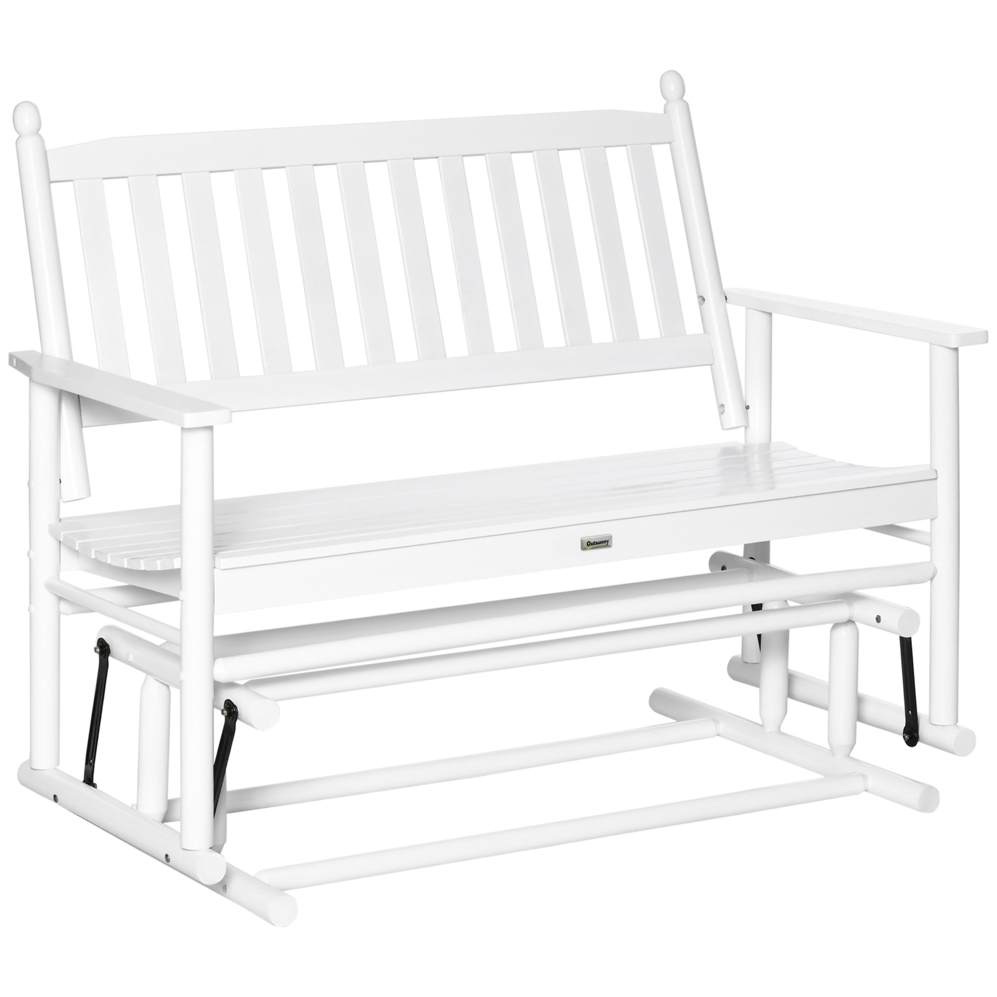 Outsunny Wood Outdoor Glider Bench White