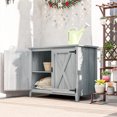 thumbnail image 1 of Outsunny Wood Outdoor Storage Cabinet, Compact Garden Shed Potting Shed with Shelf and Double Doors, Light Gray, 1 of 10