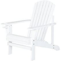 Outsunny Wooden Adirondack Chair, Outdoor Patio Lawn Chair with Cup Holder, White