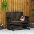 thumbnail image 1 of Outsunny Wooden Patio Glider Bench, Wood Outdoor Loveseat with High Back and Armrests, 2-Seat, Black, 1 of 9