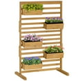 Outsunny Wooden Plant Trellis Stand with 5 Hanging Planter Boxes