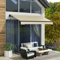 thumbnail image 1 of Outsunny&nbsp;12' x 10' Patio Retractable Awning Sunshade Shelter Beige & White, 1 of 9