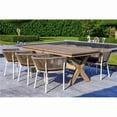 thumbnail image 1 of Outsy 0ASAN-MEL-DIN-SET-GR Santino Plus Melina Outdoor Dining Set Wood Dining Table & 6 Rope Backing Chairs with Milk & Coffee Legs, Gray - 7 Piece, 1 of 1