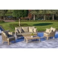 thumbnail image 1 of Outsy 0AEVE-W09-GR-R Eve Outdoor & Backyard Wood, Aluminum & Rope Furniture Set, Gray & Beige - 4 Piece, 1 of 12