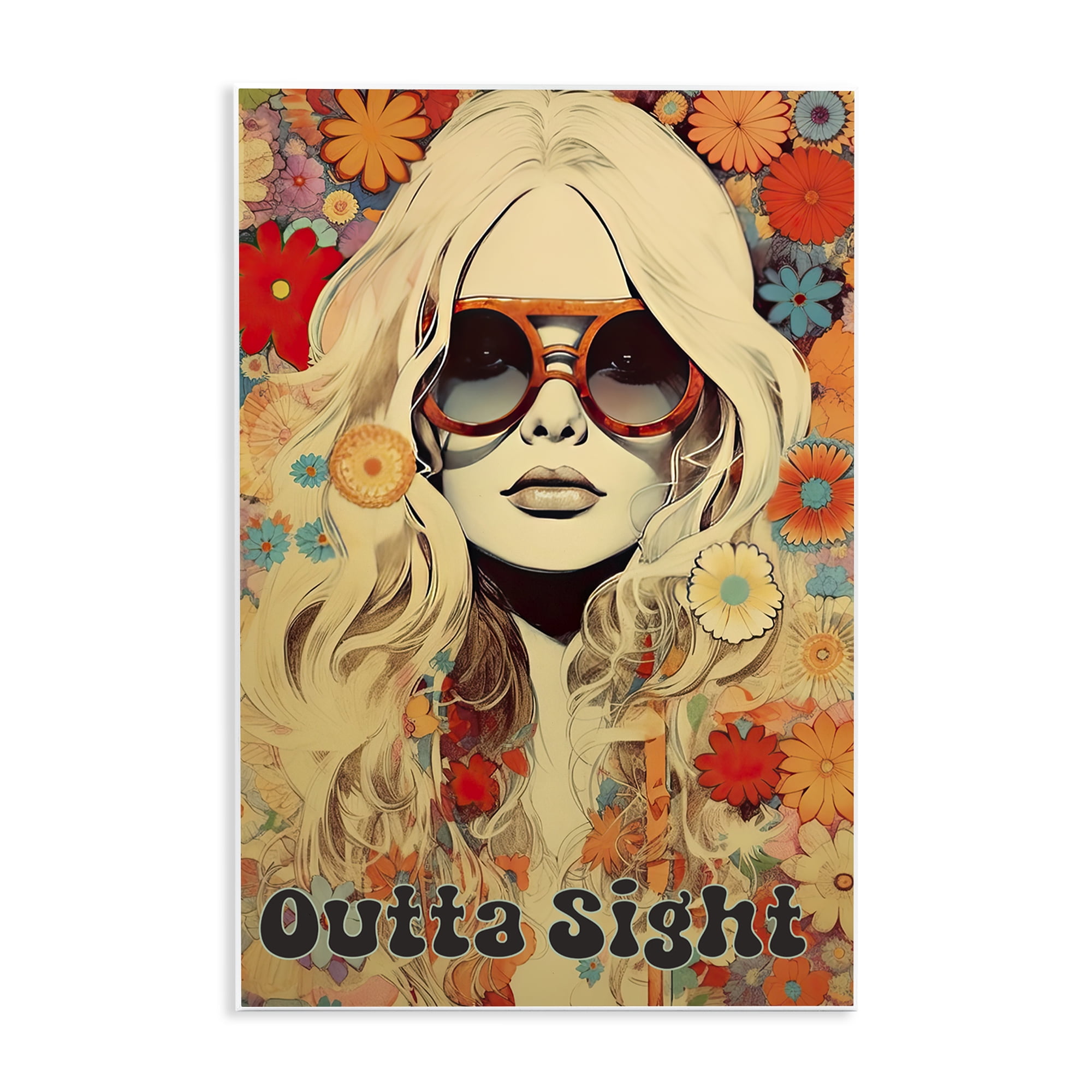 Outta Sight Hippie Girl Wall Plaque Art, design by Sasha