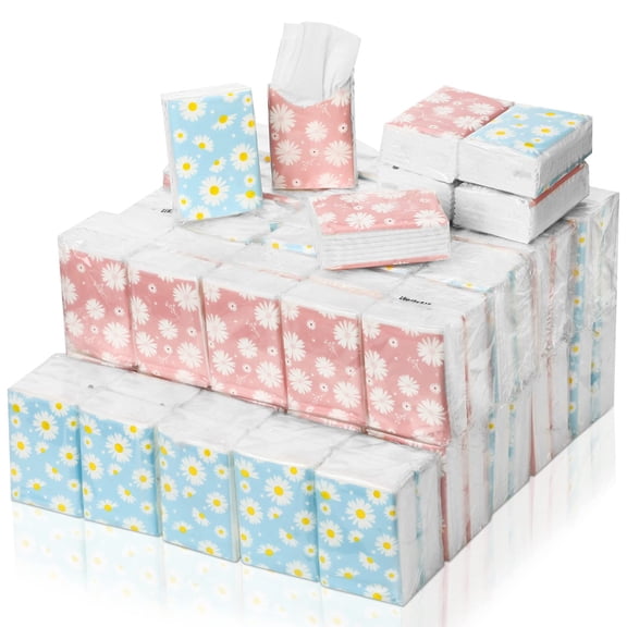 Outus 100 Pack 800 Sheets 3 Ply Travel Tissue Packs Small Size