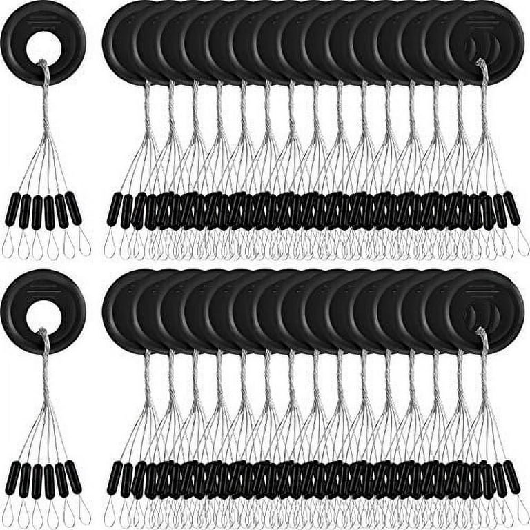 Outus 1200 Pieces Fishing Rubber Bobber Beads Stopper 6 in 1 Black Float  Sinker Stops (Small, Column Shape) 