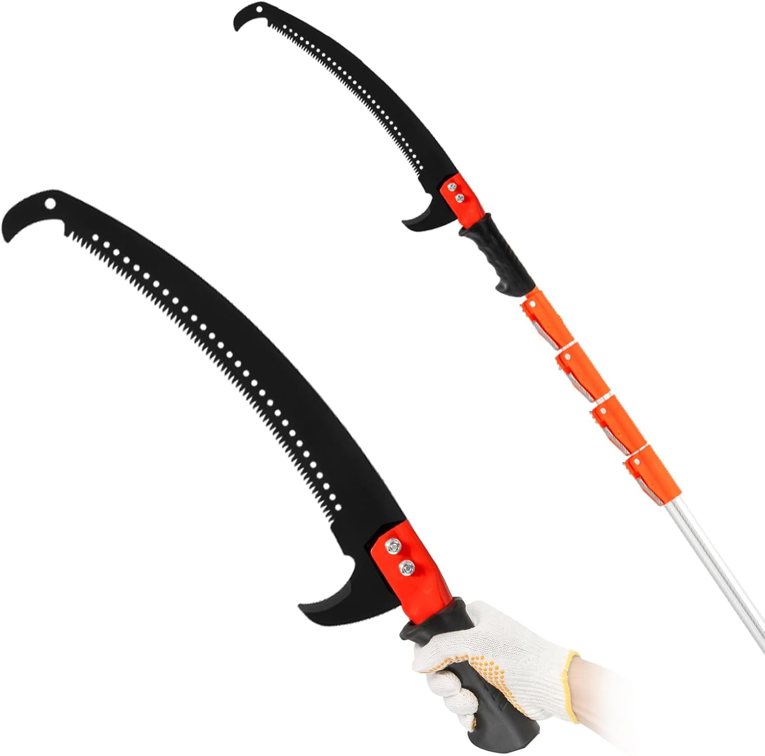 Outvita 7-24FT Telescoping Pruning Pole for Tree Trimming, Manual Pole Saws for Tree Trimmer with Telescopic Extension Pole