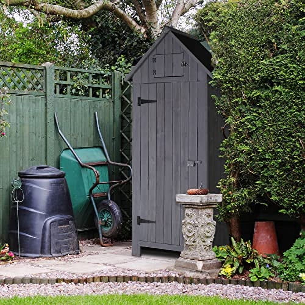 Outside Paper Storage Outvita Outdoor Storage Shed, 70in Wood Garden Storage Cabinet ...