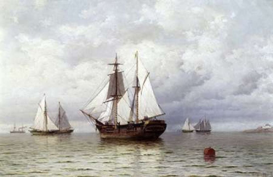 Outward Bound Whaler Canvas Art - William Bradford (12 x 18)