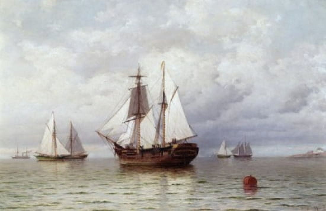 Outward Bound Whaler William Bradford (1823-1892 American) Canvas Art - William Bradford (18 x 24)