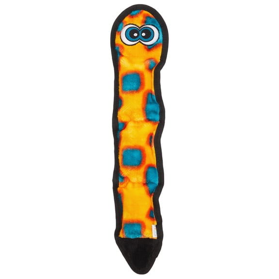 Outward Hound Durablez Large Snake Stuffing-Free Squeaky Plush Dog Toy for Puppies & Dogs - Interactive, Soft Yet Tough, No Mess, Jumbo Squeaker, Long-Lasting Play, 24.5 inch, Orange
