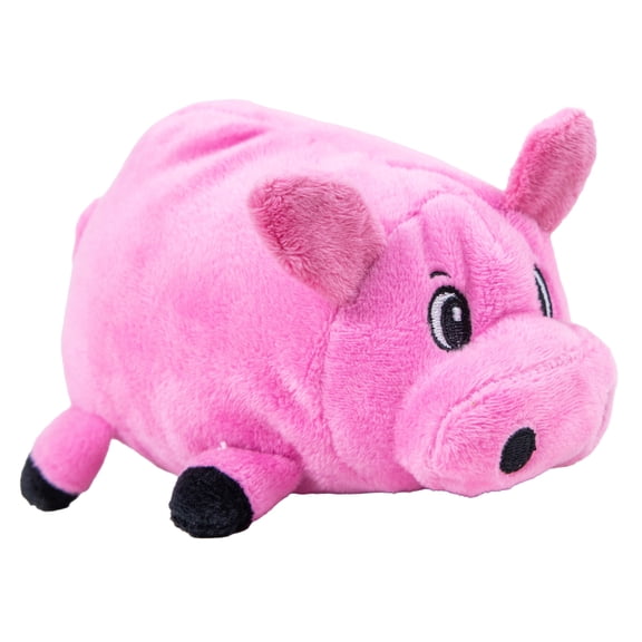 Outward Hound Fattiez Pig Plush Dog Toy, Squeaky Grunting Sound, Small Size, Soft, Round Pet Toy for Gentle Players, Pink
