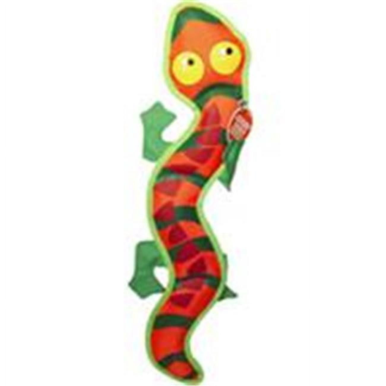 Outward Hound Fire Biterz Gecko Plush Interactive Dog Toy, Orange, Large