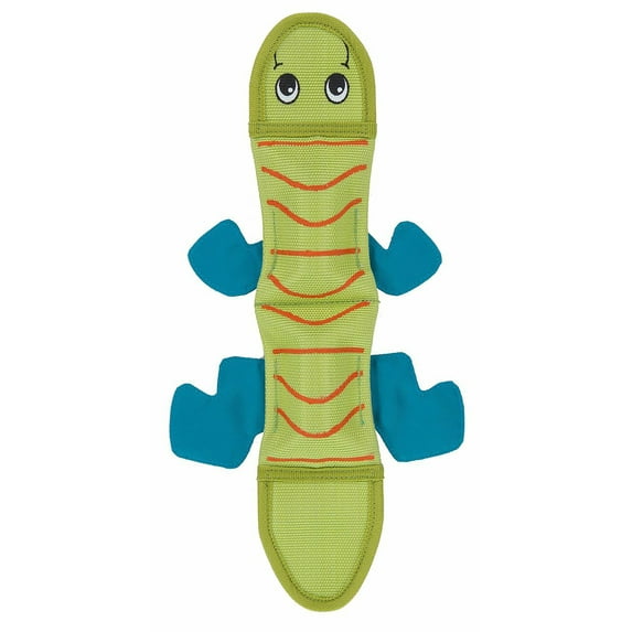 Outward Hound Fire Biterz Lizard Plush Interactive Dog Toy, Green, Medium