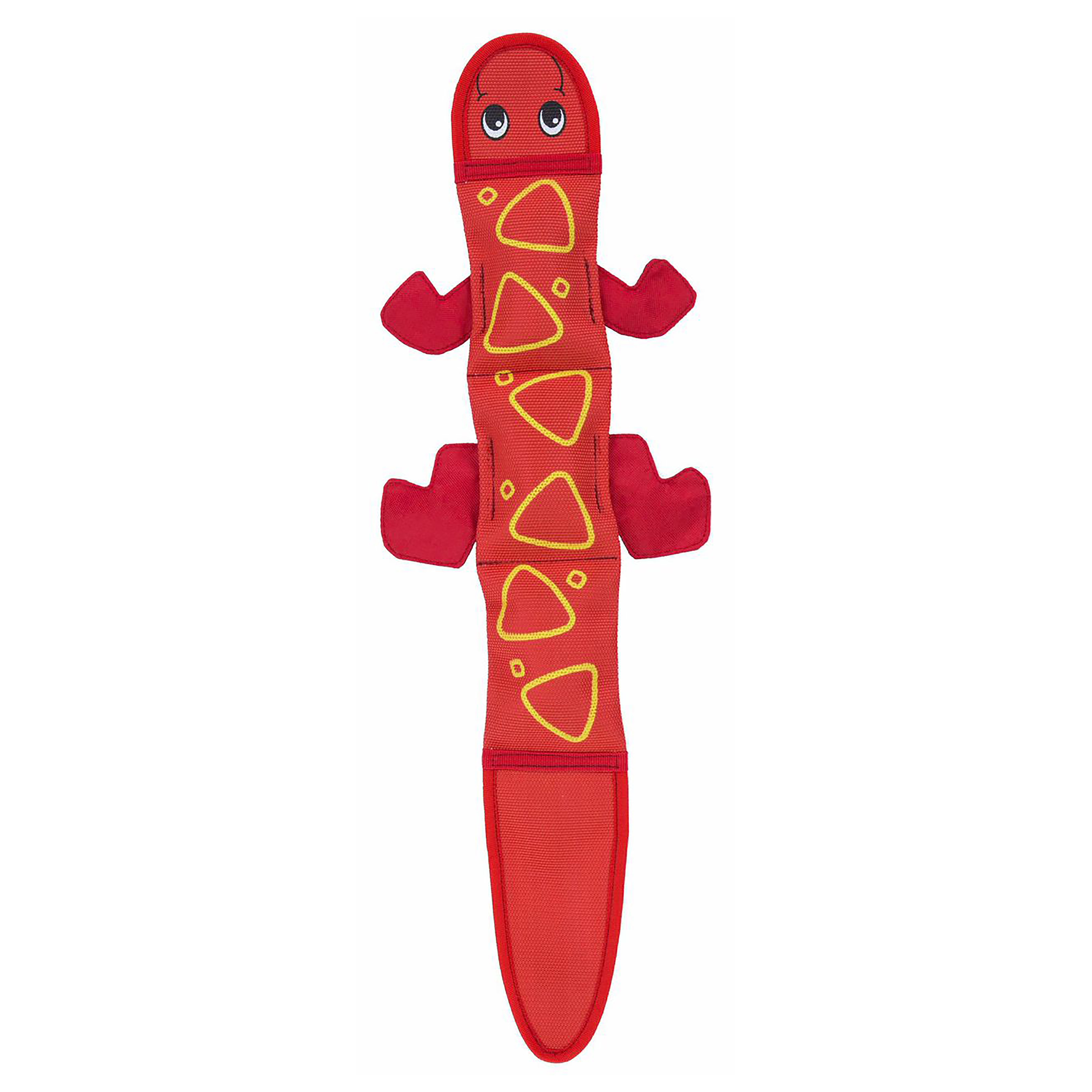 Outward Hound Fire Biterz Lizard Plush Interactive Dog Toy, Red, Large