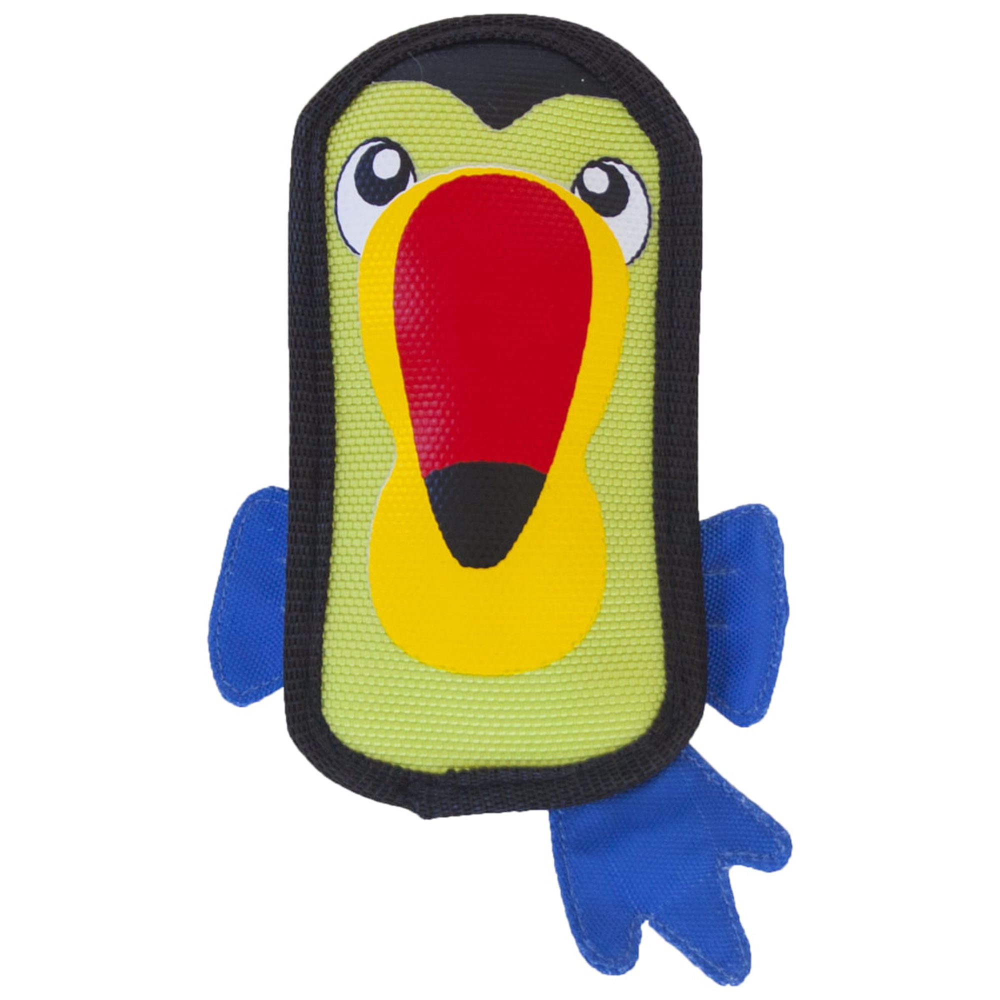 Outward Hound Fire Biterz Toucan Plush Interactive Dog Toy, Green, Small
