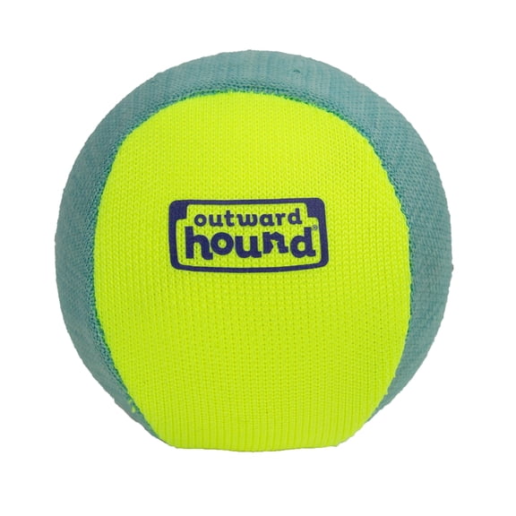 Outward Hound FlyFetch Squeak Ball Dog Toy, Extra-Loud Squeaker, Durable Foam Core, Floats in Water, All Breeds