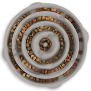 Outward Hound Fun Feeder Slo Bowl, Large Capacity, Slow Feeding, Medium to Large Dogs, Non-Slip, Gray, Drop Pattern