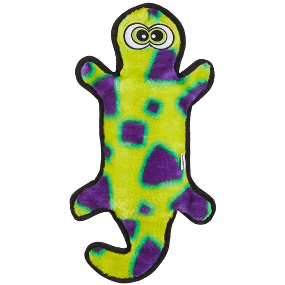 Outward Hound Durablez Gecko  Squeaky Plush Dog Toy, No Stuffing for Less Mess, Interactive & Tough, 4 Jumbo Squeakers, Puppies & Dogs, Large, 17.5"