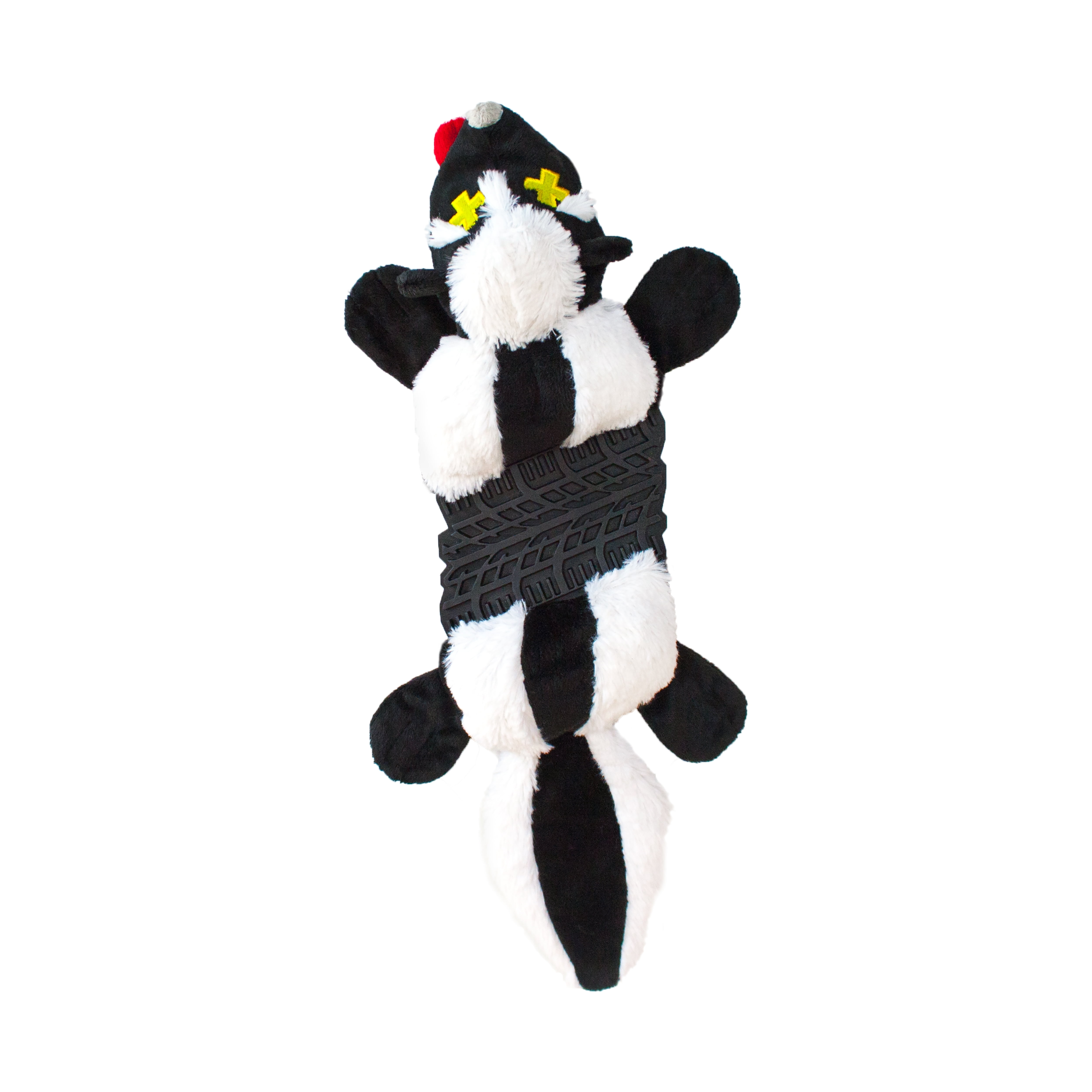 Outward Hound Invincibles Roadkillz Skunk Dog Toy, Black