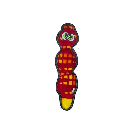 Outward Hound Invincibles Tough Seamz Snake Dog Toy, Red, Large